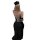 Anime-inspired black lace nightgown with high slits and hook neck design, perfect for cosplay or date nights.