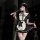 Golden night seductive lingerie set - pure & tempting butterfly maid cosplay outfit featuring a black and white maid dress wi...