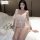 Huanqing sheer lace sexy bodysuit for women - transparent erotic open-crotch mesh outfit with hidden snap closure
