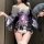 Japanese kimono lingerie set featuring a silky robe with floral patterns, perfect for role play and sleepwear.