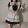 Japanese lolita maid costume for women - black and white frilly dress with ribbons, perfect for halloween cosplay and anime p...