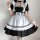 Japanese maid costume dress featuring black and white colors, ruffled sleeves, and a layered skirt perfect for anime cosplay ...