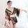 Elegant japanese-style kimono with floral pattern, open-crotch design, perfect for couples seeking an adult costume.