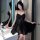 Juhuo sexy lingerie set for women - pure temptation lace cami & skirt sleepwear ensemble, elegant black design with sheer fab...