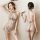 Vintage-inspired sheer cheongsam outfit featuring lace embroidery, split hem design, and elegant detailing for a classic allu...