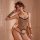 Sexy leopard lace lingerie set featuring elegant bodysuit with matching bra and panties, perfect for pure elegance.
