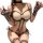 Leopard print lingerie set with pearl accents, featuring a sexy sleepwear design and matching gloves for a bold, no-remove co...