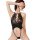 Sexy black lace bodysuit with open crotch design, perfect for role play and intimate wear. features sheer fabric and elegant ...