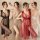 Sexy lace sleepwear set featuring transparent long nightgowns with matching lace-trimmed lingerie outfits, perfect for women ...