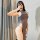Sexy high-slit long dress with backless design, perfect for role play and seductive outfits.