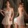 Mannyan plus size sexy lingerie set - busty push-up sleep dress with sheer chest detail, tempting uniform style