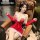 Sexy christmas lingerie set - plush velvet halter nightdress & short skirt costume outfit for new year, featuring festive des...