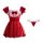 Mannyan sexy new year lingerie set - sparkling mesh halter dress with adjustable ties for women, festive red design featuring...