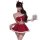 Mannyan new year lingerie set featuring a festive red top with fluffy trim and a matching skirt, perfect for christmas reinde...