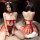 Manyan new year bunny cosplay costume - christmas rabbit girl outfit with sheer mesh top & halter mini skirt