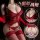 Sexy red lace lingerie set featuring v-neck design, backless corset with underwire push-up bra, garter belt for intimate wear...