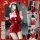 Sexy santa claus outfit with plush details, perfect for christmas-themed events