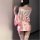 Naben temptation sexy deep v kimono lingerie set - japanese anime-inspired open front costume outfit featuring a pink floral ...
