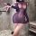 Night-Ser Sexy Lingerie Set - Polka Dot Sheer Bodysuit with Ripped Thigh-High Mesh & Tight Fit Design - Product Image