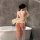 Sexy night silk hanfu lingerie set for women, featuring strapless cheongsam bodysuit with high slit and cut-out design, perfe...
