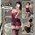 Woman modeling purple lace slip dress lingerie set with adjustable straps, sheer panels, and matching thigh-highs in elegant ...