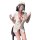 Woman in white nurse-themed lingerie set with open-crotch design, lace eye mask, and red rope accents—sexy, pure, tempting in...