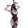 Sexy plus size bunny costume bodysuit with lace trim, bow tie, and thigh-high stockings for adult role play.