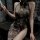 Vintage sheer mesh cheongsam lingerie set, elegant floral design, perfect for nightclub or role play costumes.