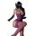 Woman wearing plus size purple lace bodysuit set with matching gloves and stockings, styled as a sexy lingerie outfit.