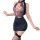 A plus-size model showcases a seductive chinese-inspired outfit featuring a red qipao mini skirt paired with stockings, perfe...