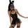 Sexy bunny costume featuring pearl embellishments, sheer lace design, open-crotch corset, and underwire lift.