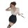 Woman modeling plus size sexy lace see-through deep v secretary skirt set, midnight temptation uniform outfit with black stoc...
