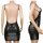 Black backless pvc mini dress with thin straps, form-fitting design for nightclub or role play.
