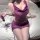 Sexy purple two-in-one sleepwear set featuring sheer fabric and lace details, perfect for curvy women seeking elegant comfort...