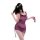 Sexy purple sheer dress with lace details, perfect for curvy women seeking elegant sleepwear. two-in-one design offers no-rem...