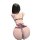 Back view of woman wearing pure & playful lace lingerie set with pearl accents and bow detail - seductive matching bra and bo...