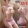 Woman in a pink, sheer pure & playful lingerie set with gold chain accents. features a halter top and mini skirt for bedroom ...