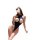 Woman wearing pure & playful lingerie set – a sensual, no-remove naughty costume with bold cutouts and playful cat ears.