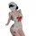 Pure & playful lingerie sleep set featuring a sexy sheer sleep dress with lace details and red bows, perfect for flirty night...