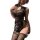 Sheer floral qipao-inspired lingerie set with bodycon fit, lace-up sides, and matching thigh-high stockings for a modest yet ...