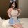Sexy cute maid costume set with no-remove design, perfect for small bust enhancement, ideal for sleepwear and playful outfits...