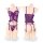 Purple lace lingerie set featuring a sheer bodysuit with adjustable ties and waist-cinching design, shown front and back.