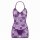 Purple lace sleep dress with floral pattern and bow, designed for small bust, playful and seductive nightgown style.
