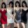 Qingran romantic lingerie set featuring sexy backless slip dresses in red, white, gray, and black, perfect for passionate eve...
