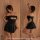 Sexy and professional integration of qingrans black lace sleepwear set, featuring a daring cutout design for pure temptation.