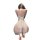 Woman kneeling in qingshe sexy lingerie – pure & tempting lace erotic underwear set with sheer stockings, back view.