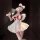 Qingshe soft cute lingerie set - bowknot maid-inspired pure & tempting lolita erotic underwear for women, featuring a white d...