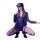 Woman in purple rabbit police officer lingerie set, seductive sleepwear with hat and thigh-highs, no-remove naughty costume.