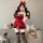 Rainlianxin sexy maid lingerie set - seductive sleepwear & roleplay costume for women featuring a red dress with lace details...