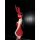 Woman wearing red bunny lingerie set with lace crop top, mini dress, and ears for christmas or cosplay.